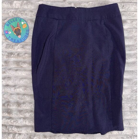 Retro Body By Victoria's Secret Blue Sz 2 Sexy Preppy Button Ruffle Pencil Skirt - Picture 2 of 9
